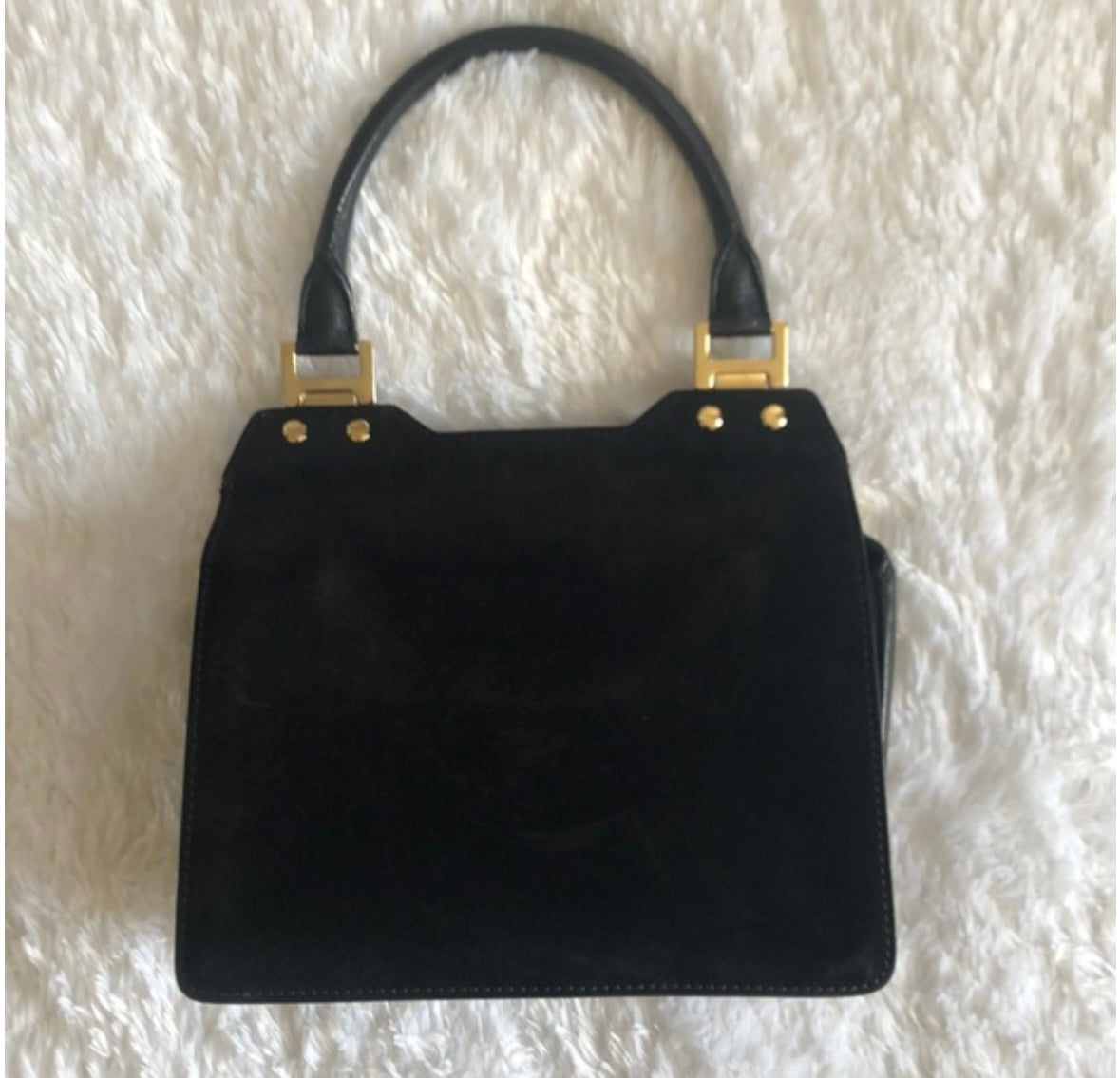 JIMMY CHOO "Amie" Satchel - Black Leather &amp; Suede