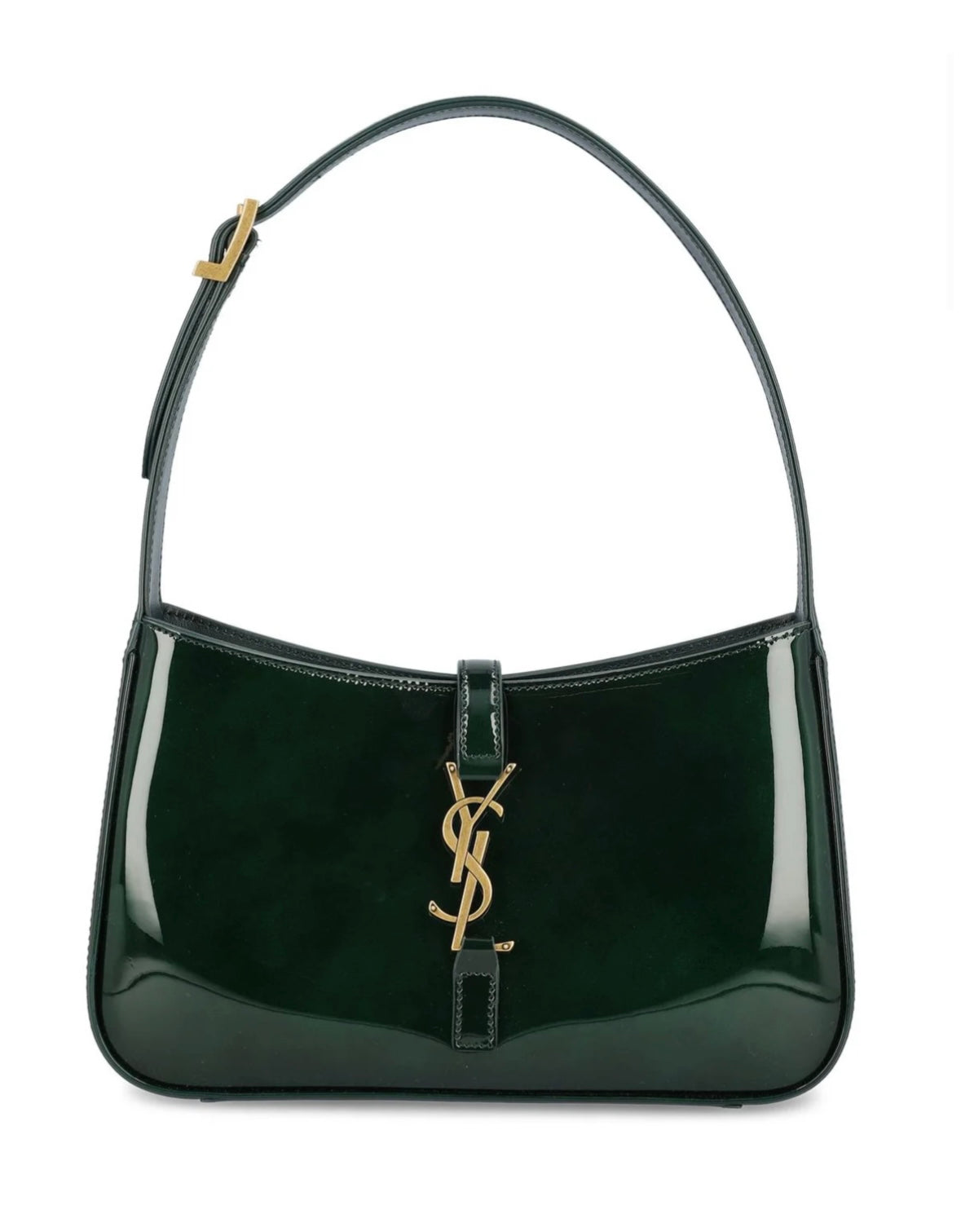 SAINT LAURENT Le 5 à 7 Shoulder Bag – Deep Forest Green Patent Leather