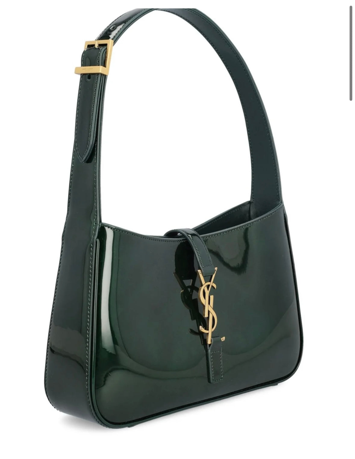 SAINT LAURENT Le 5 à 7 Shoulder Bag – Deep Forest Green Patent Leather